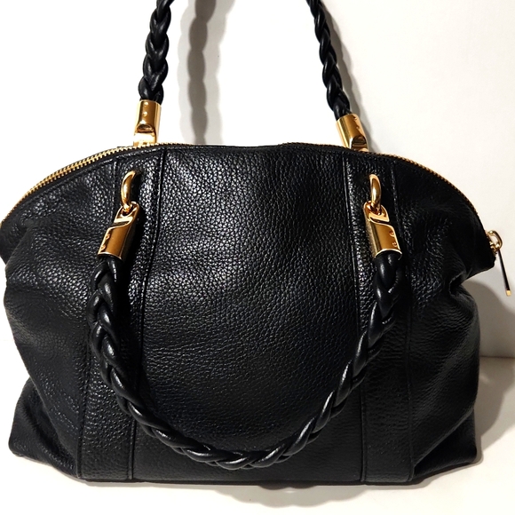 Michael Kors Naomi Black Pebbled Leather Large Bowling Satchel Like New!! - Picture 4 of 16
